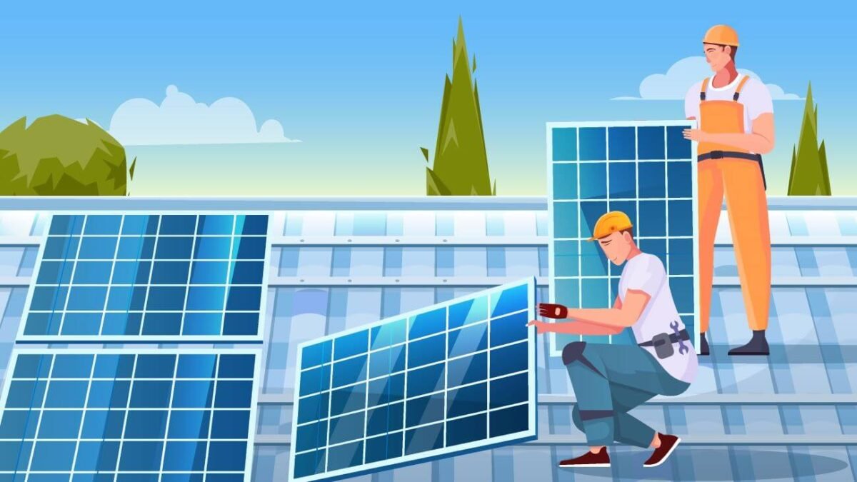 Illustration d'une installation solaire en toiture